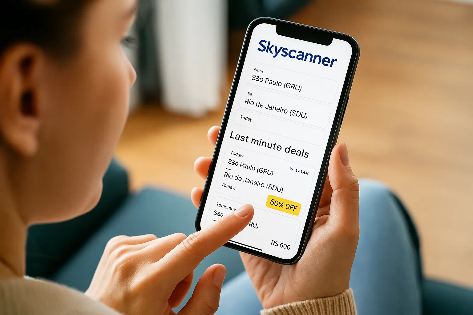 Skyscanner shows last minute tickets with up to 60% discount