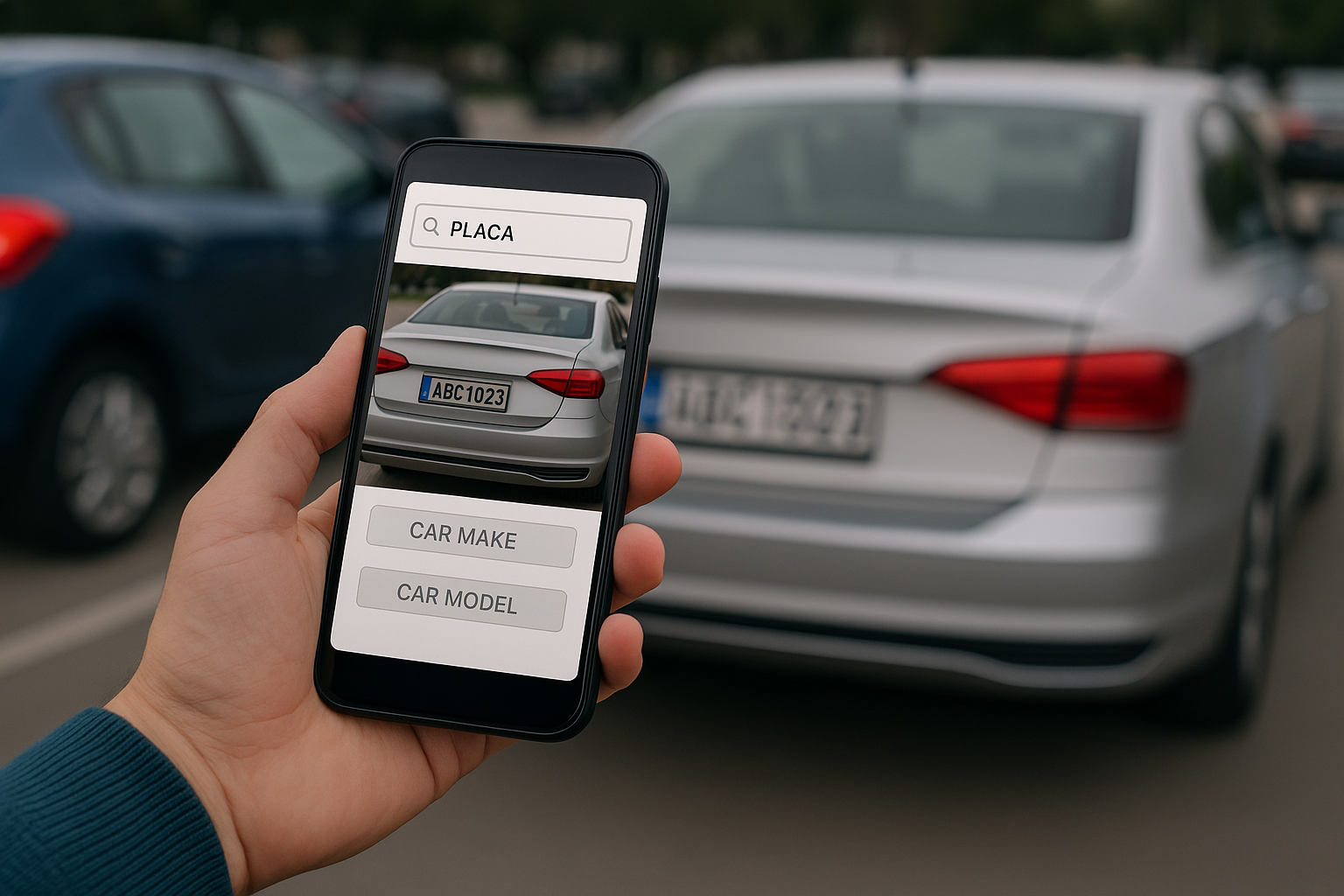 aplicación de matrículas de vehículos
